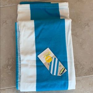 Sun Squad NWT Blue Striped Beach Towel 36” x 62”